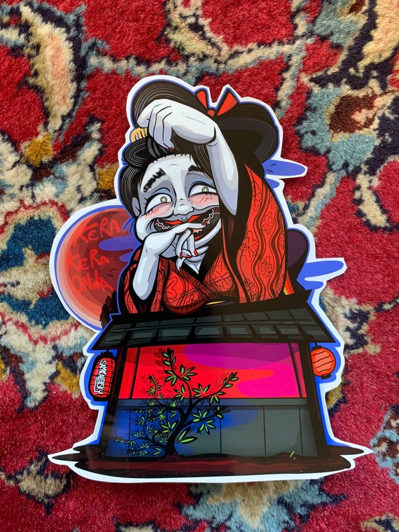 Kera Kera Onna Cackling Woman Yokai Sticker - Etsy UK
