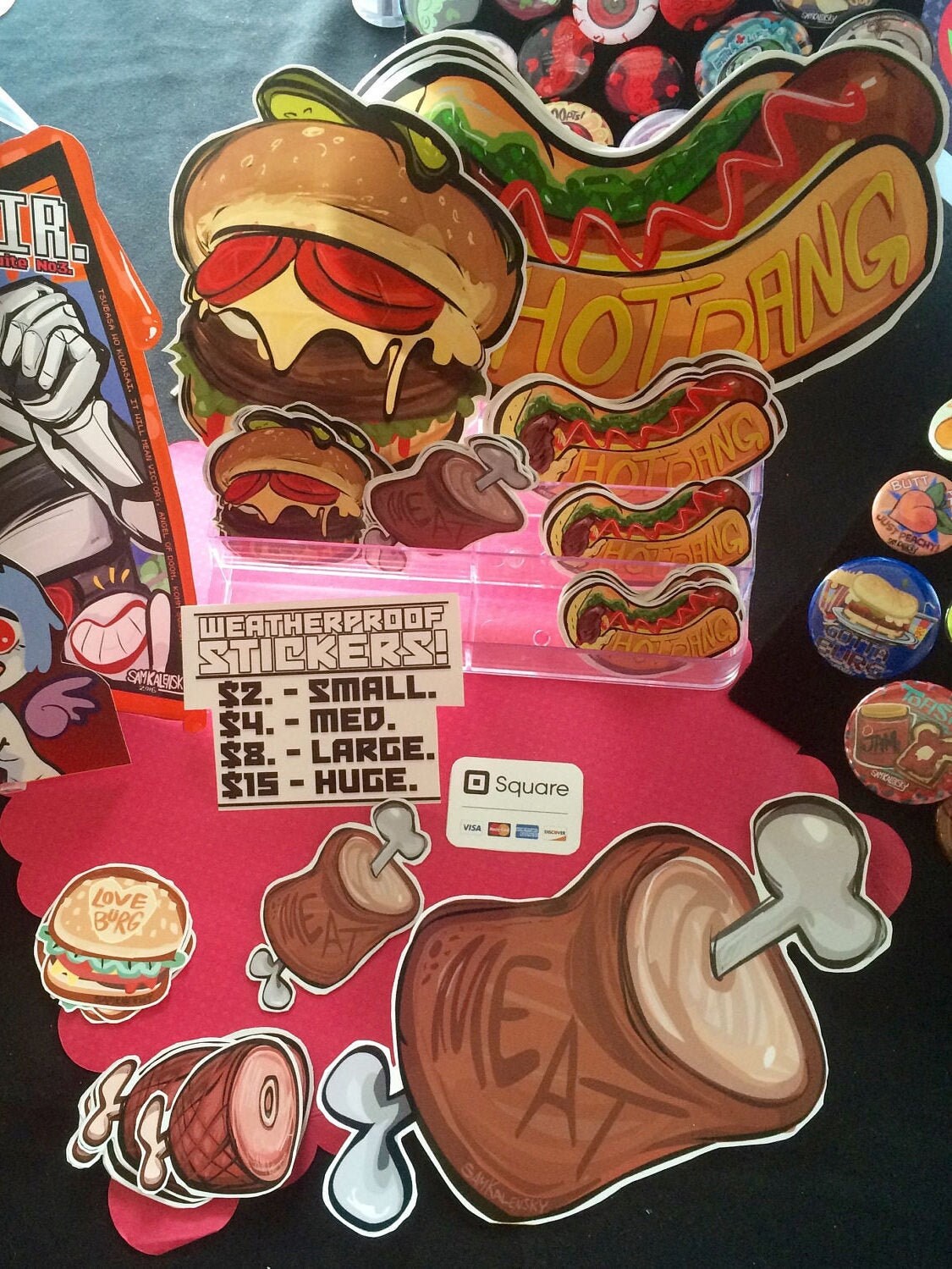 MEAT Foodie Art Stickers Ham Steak Burgers Hotdog - Etsy