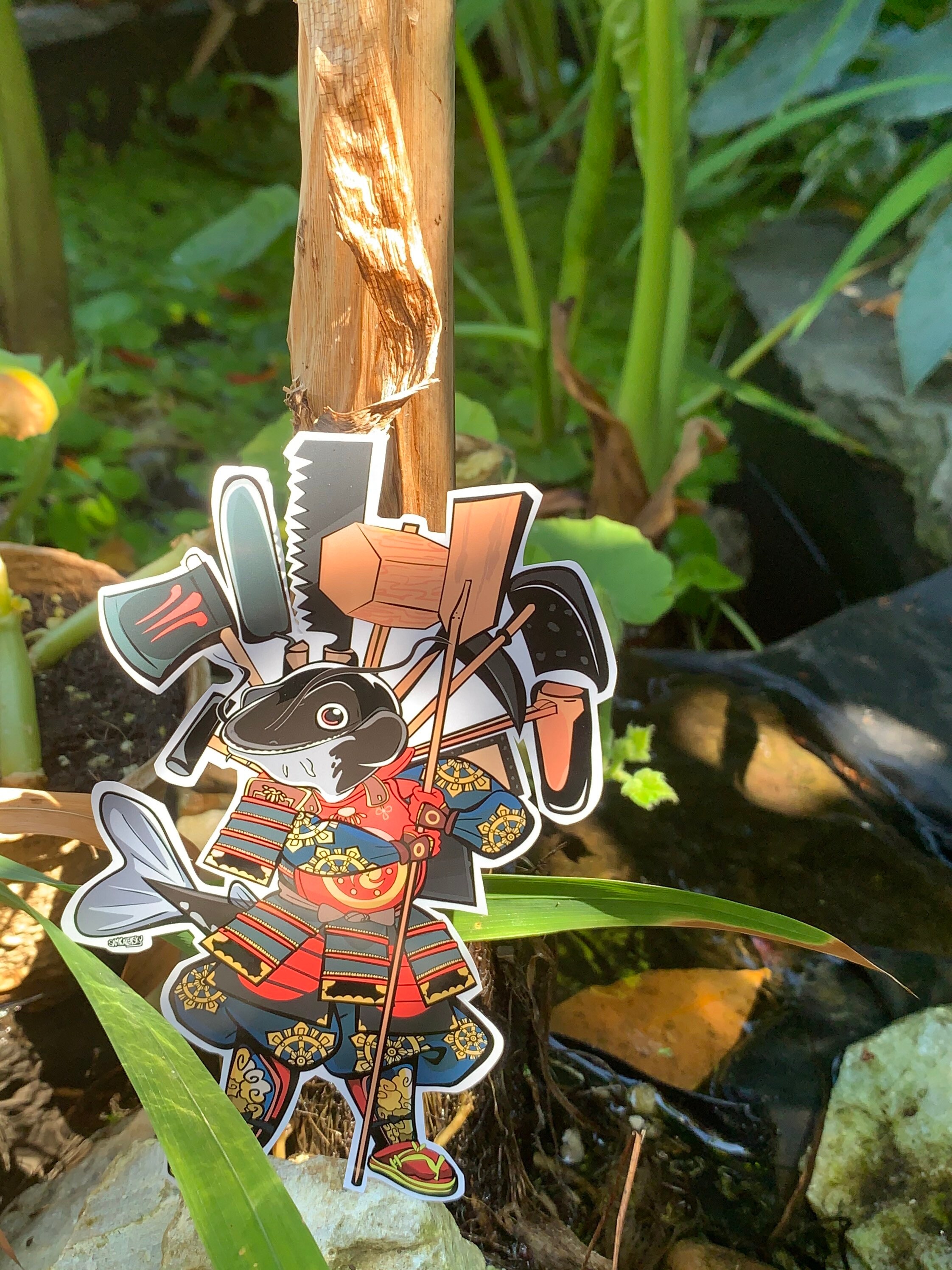 Namazu Benkei Samurai Catfish Yokai Sticker Etsy Canada