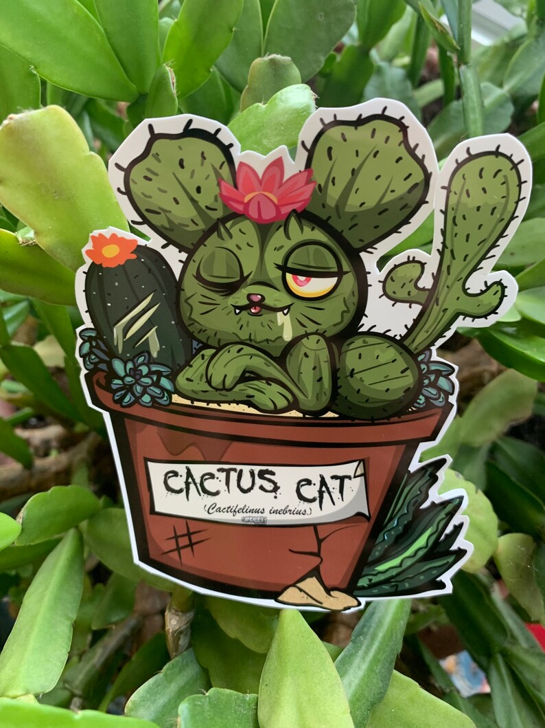 Cactus Cat - [fearsome Critters] - Cryptid Sticker - Etsy Canada