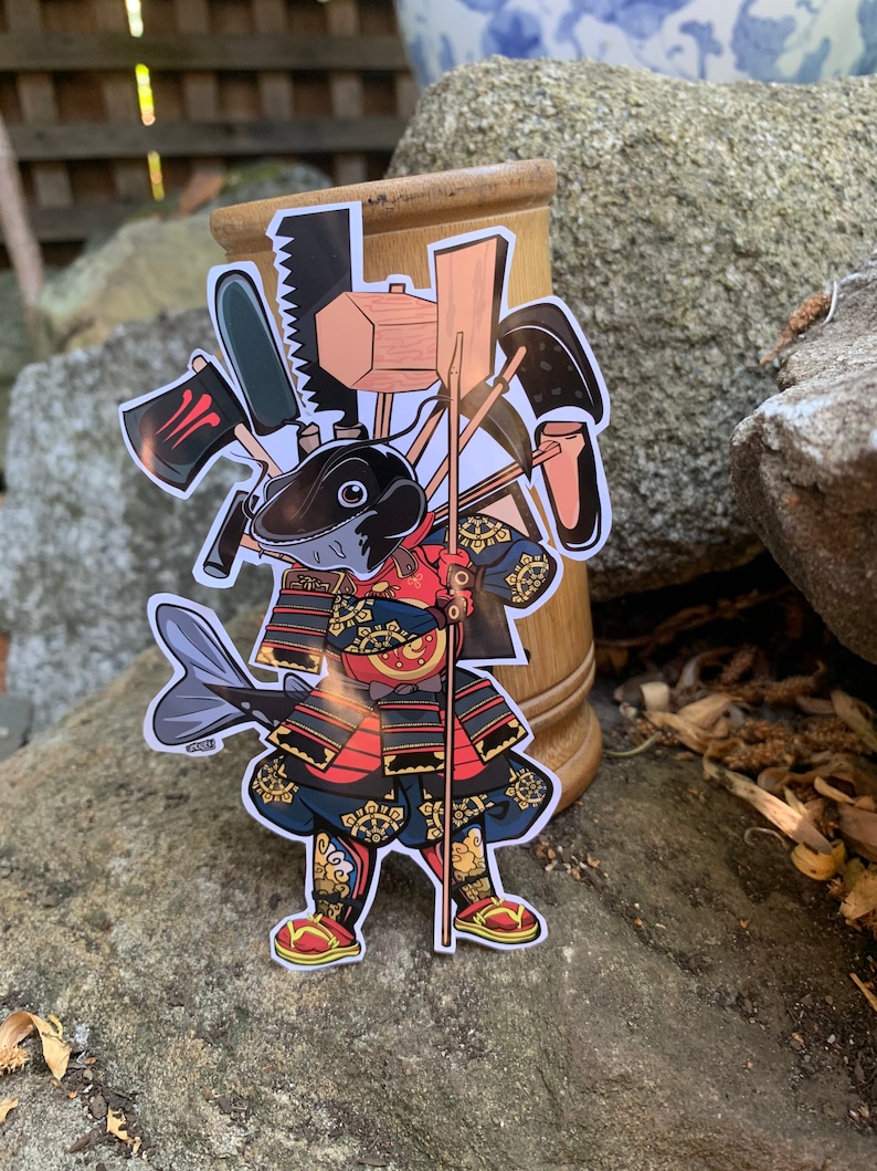Namazu Benkei Samurai Catfish Yokai Sticker Etsy Ireland