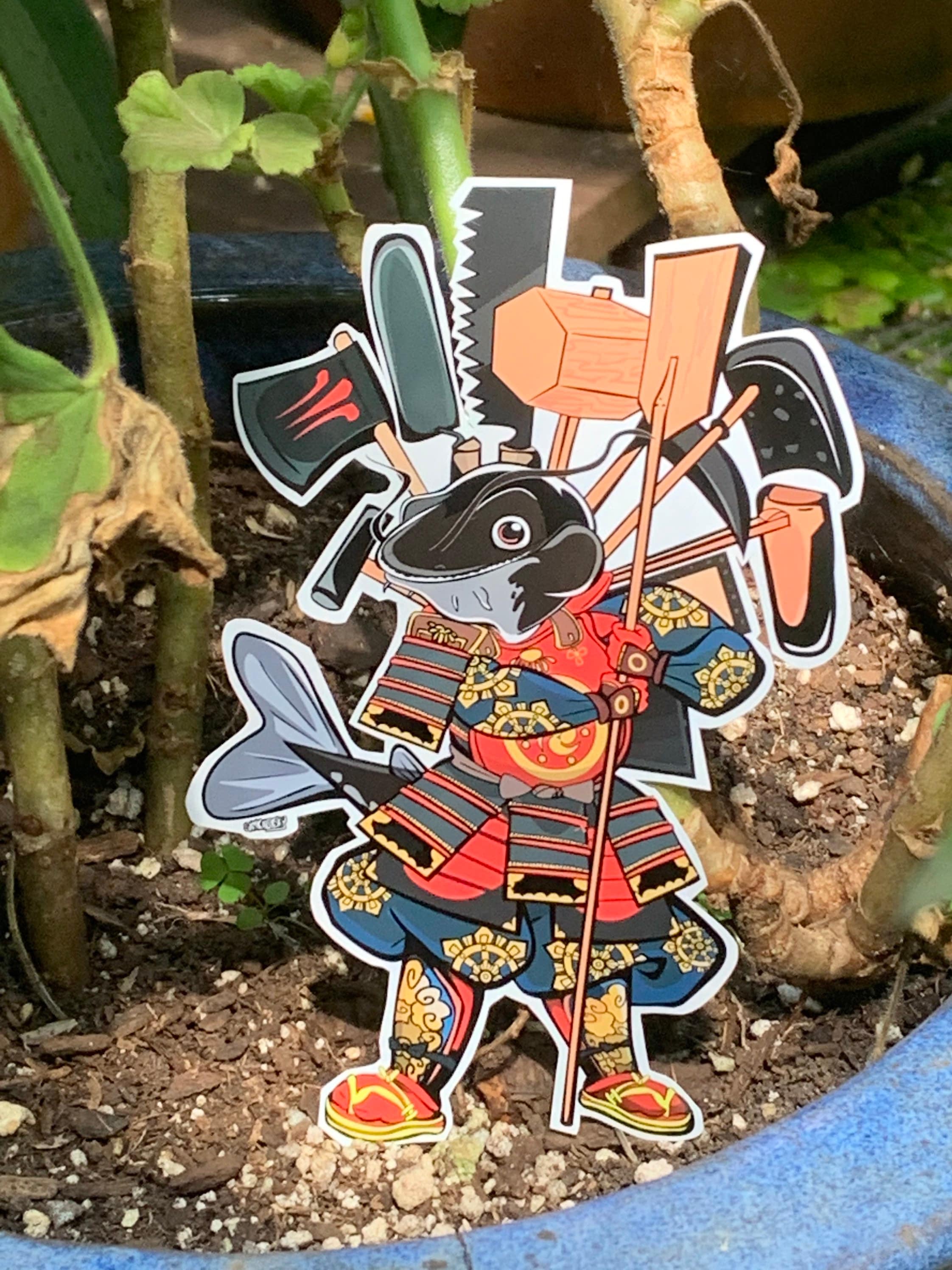 Namazu Benkei Samurai Catfish Yokai Sticker Etsy Ireland