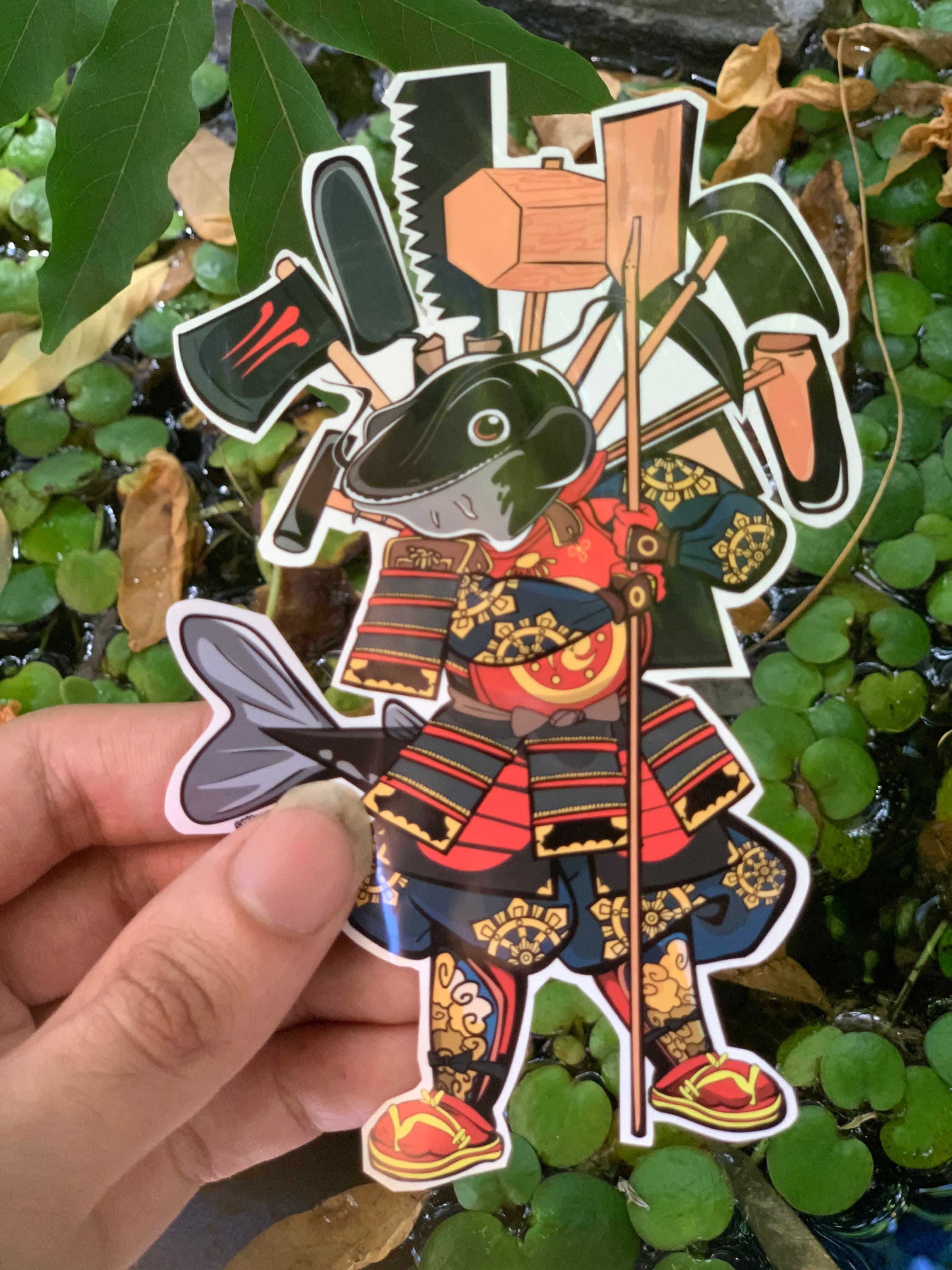 Namazu Benkei Samurai Catfish Yokai Sticker Etsy Canada