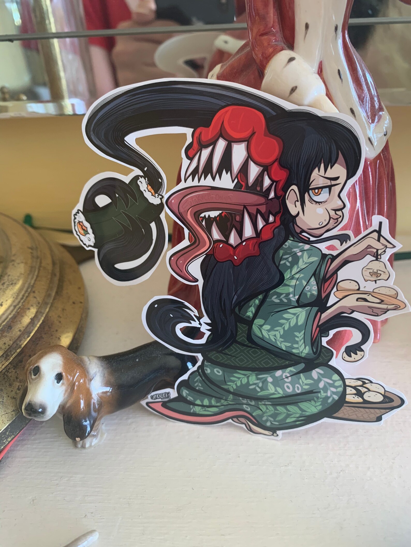 Futakuchionna two mothed woman yokai stickers Etsy