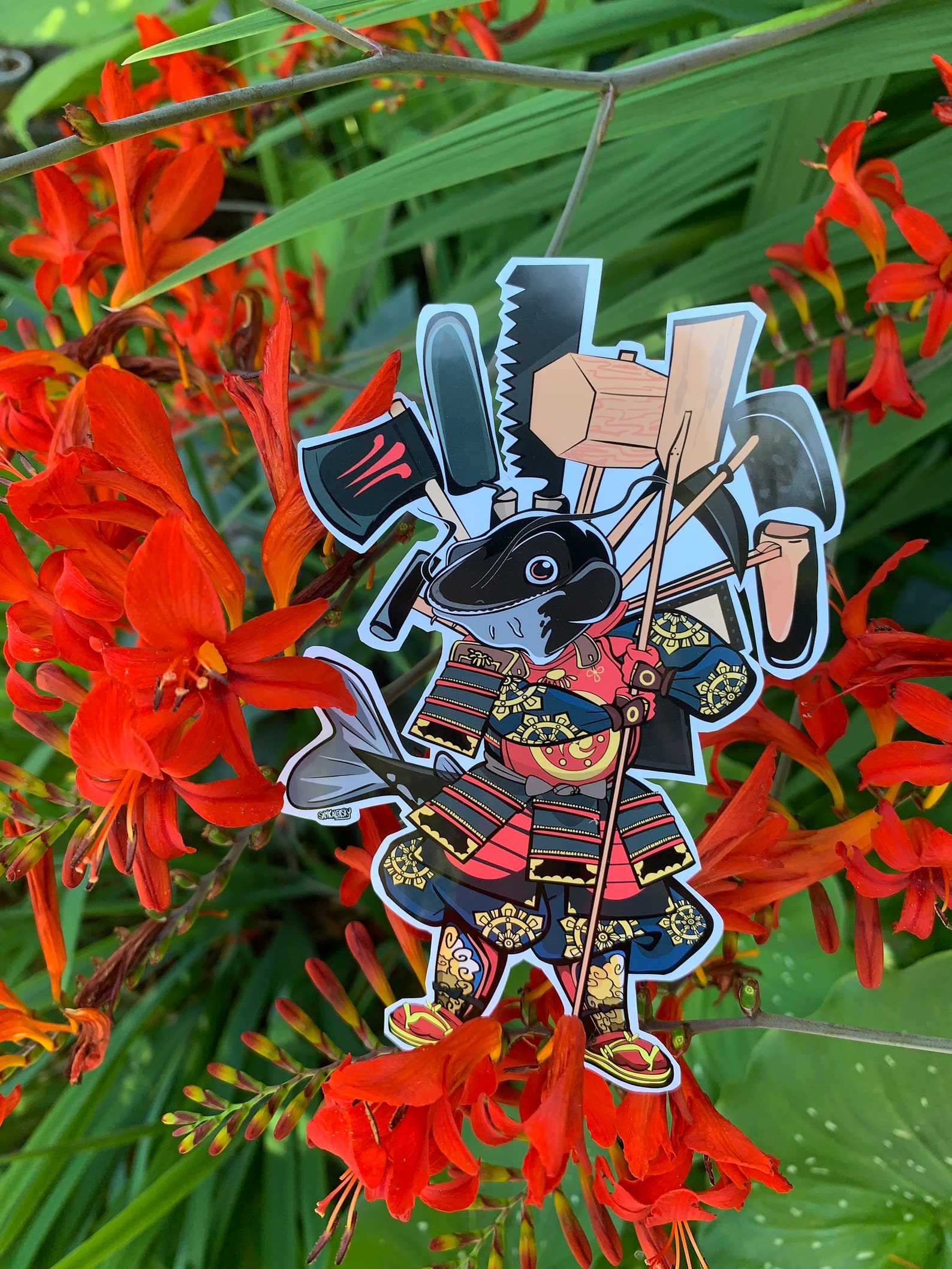 Namazu Benkei Samurai Catfish Yokai Sticker Etsy