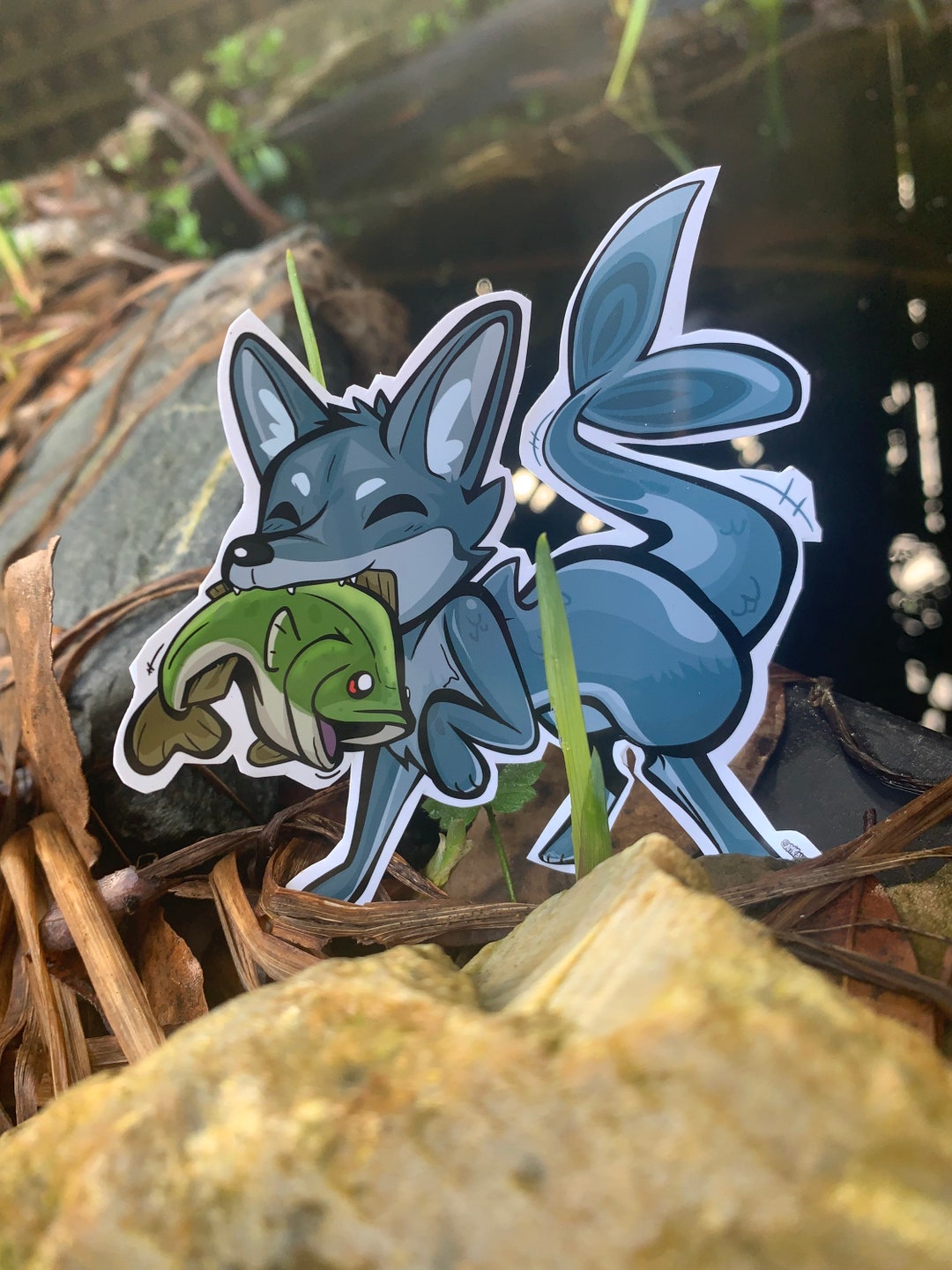 The Fish Fox - Fearsome Critter 1922 - Cryptid Art Sticker - Etsy