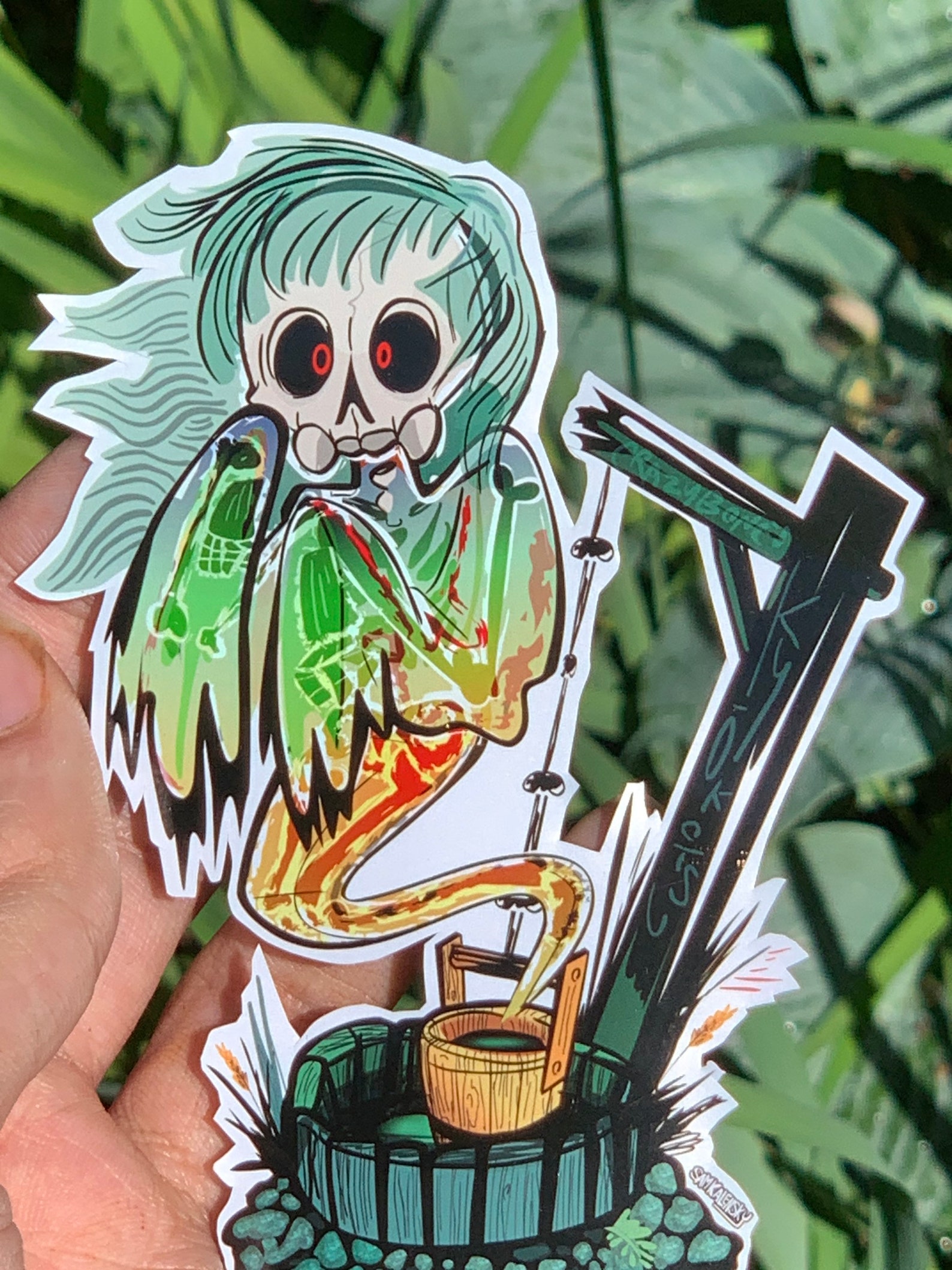 Kyokotsu -crazy Bones Well Ghost - Yokai Sticker - Etsy