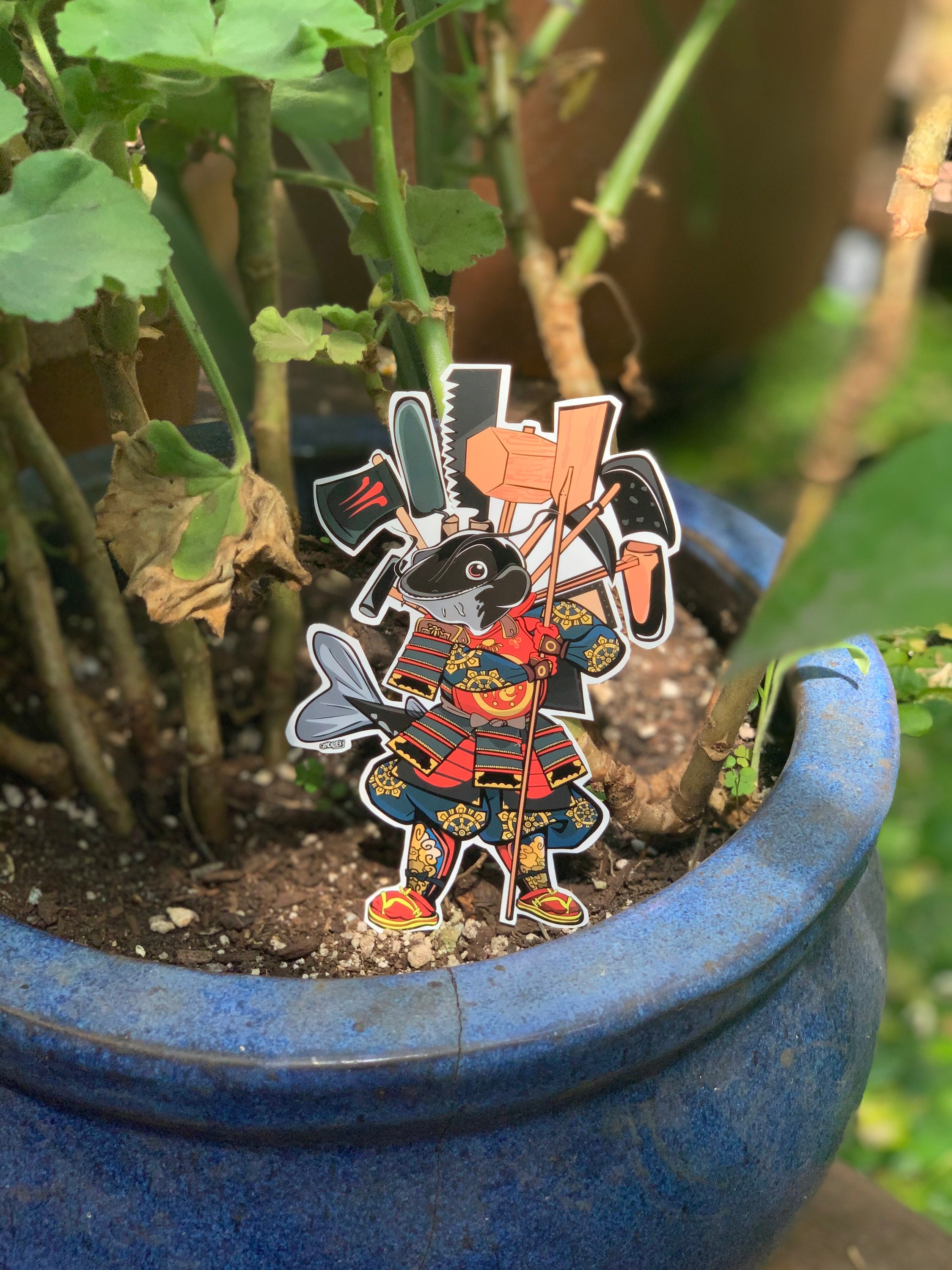 Namazu Benkei Samurai Catfish Yokai Sticker Etsy Canada