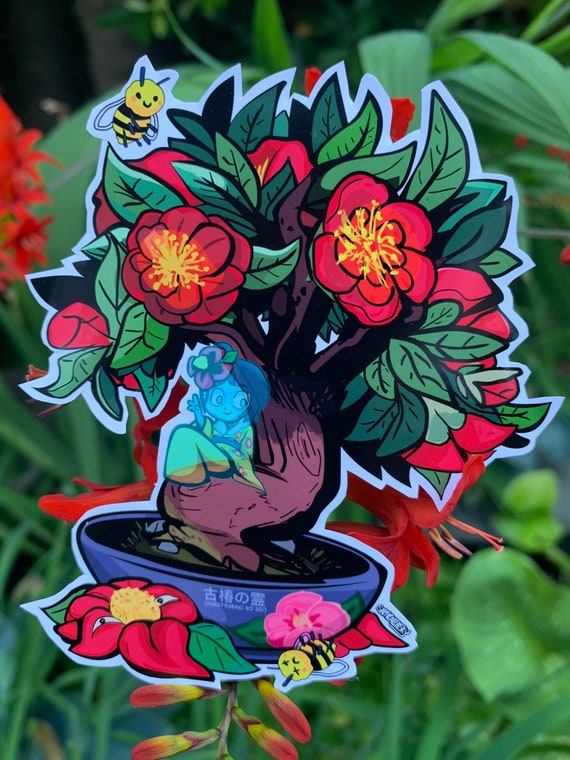 古椿の麗 - 椿の木 - 妖怪盆栽 #3 - Etsy 日本