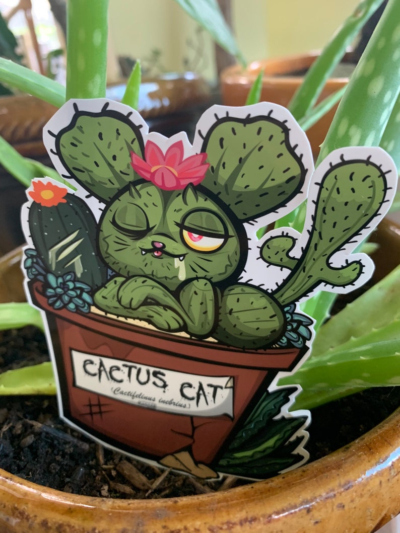 Cactus Cat - [fearsome Critters] - Cryptid Sticker - Etsy Canada
