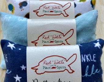 Herbal Sleep Pillowette with Lavender, Hops, Chamomile and Rose, COZY FLANNEL series 3 x 5 inches