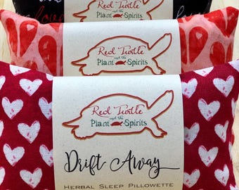 Herbal Sleep Pillowette with Lavender, Hops, Chamomile and Rose, "Love is the Answer" series, 3 x 5 inches