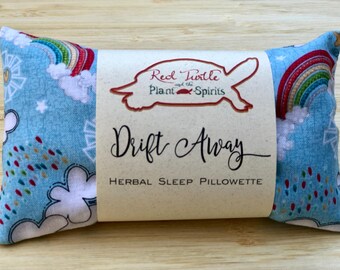 Herbal Sleep Pillowette with Lavender, Hops, Chamomile and Rose, "Sunshine and Rainbows" 3 x 5 inches