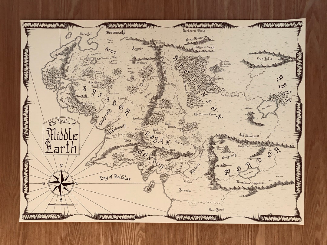 Retro The-lord-of-rings Map Canvas | Canvas Wall Art Pictures |  Middle-earth Map | Poster - Painting & Calligraphy - Aliexpress
