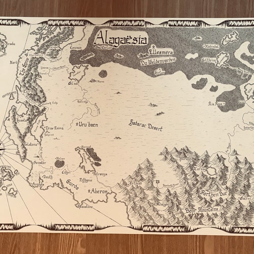 Eragon Map Of Alagaesia Hand-Drawn Map Of Alagaësia Eragon - Etsy Hong Kong