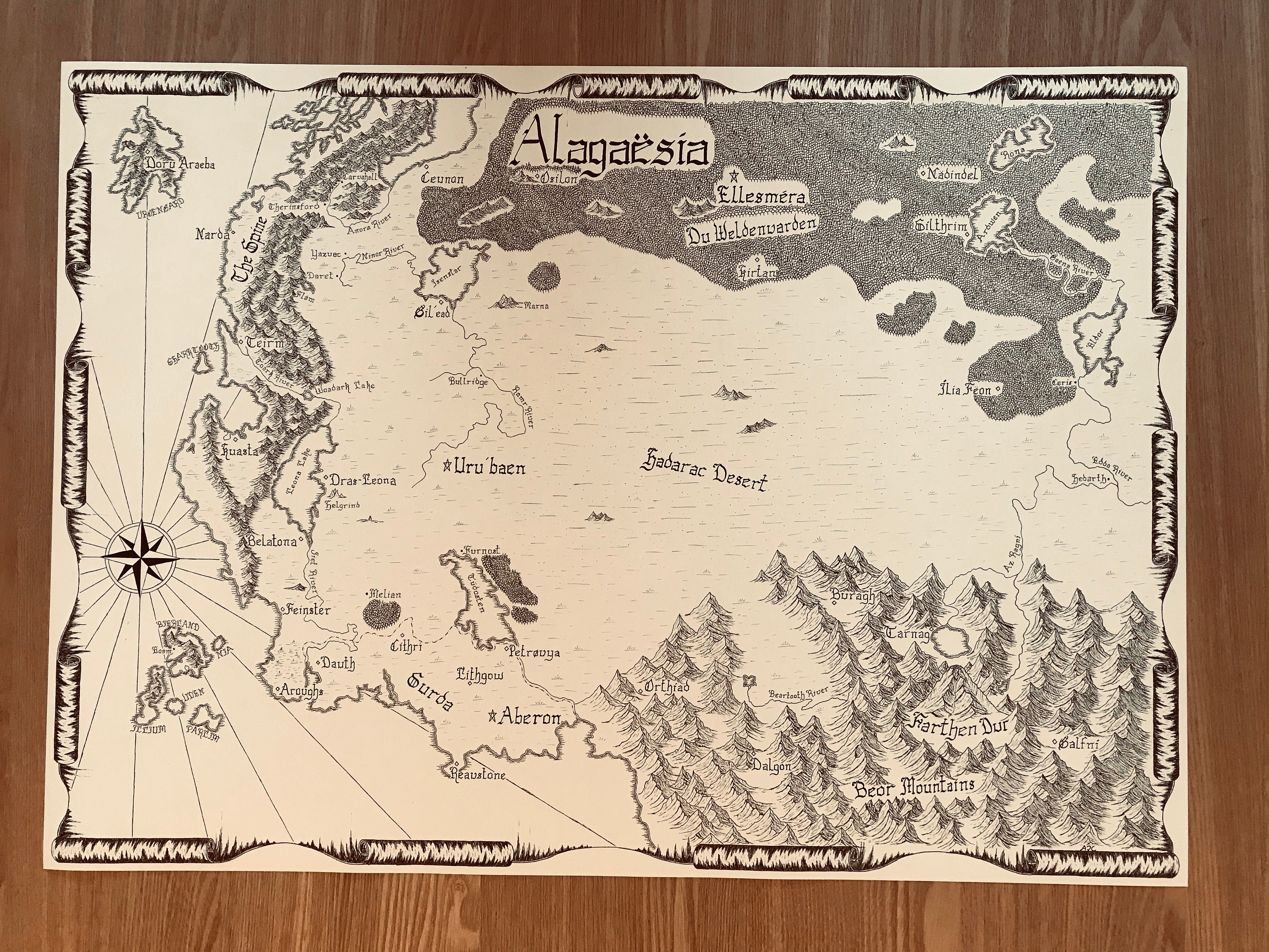 Handgezeichnete Karte von Alagaësia Eragon | Etsy