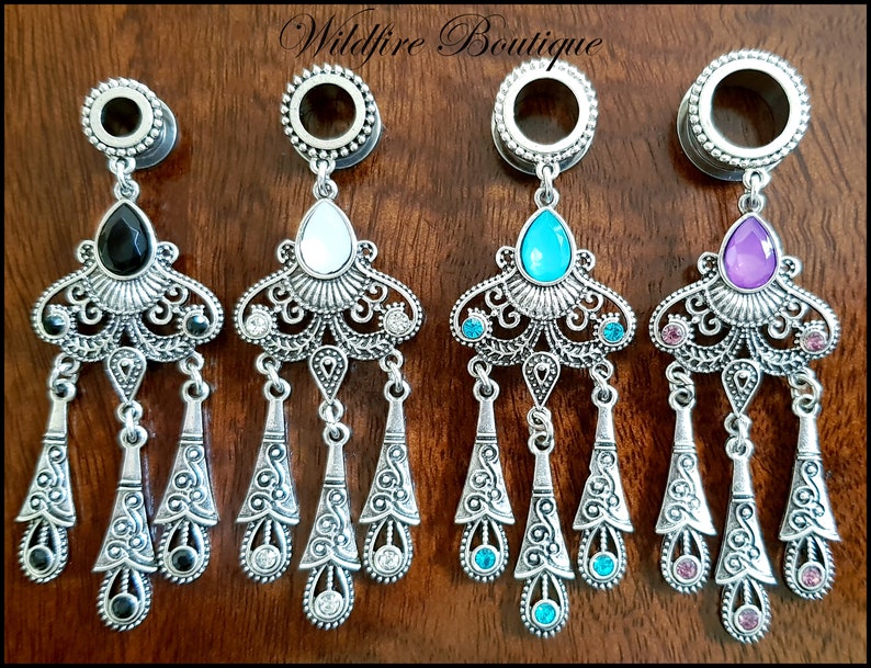 Pair 4 Colours Antique Silver Decorative Pendant Dangle Ear Etsy