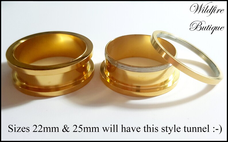 Pair Glamour Gold Owl /& Feather Dangle Stainless Steel Ear Tunnels Plugs Stretchers 6mm-25mm