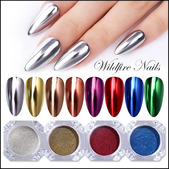 Metallic Chrome High Quality Vivid Colour Mirror Nail Pigment Powder 0.5g 