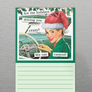 Funny Retro Christmas | Magnetic Shopping List, Notepad | Holidays Driving You Crazy
