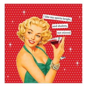 CARTES DE NOL DRLES - J'aime mon esprit vif et je ne suis pas secoué - Noël rétro 5 x 5 cartes - lot de 10