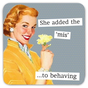 Funny Retro Sassy 50&#39;S Housewife Misbehaving Fridge Magnet