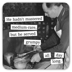 Funny Grumpy Dad Bbq Magnet Father'S Day Grill Master Joke, 3x3 Magnet