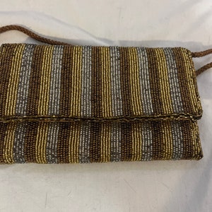 Sequined Stripe Mini Dressy Shoulder Bag