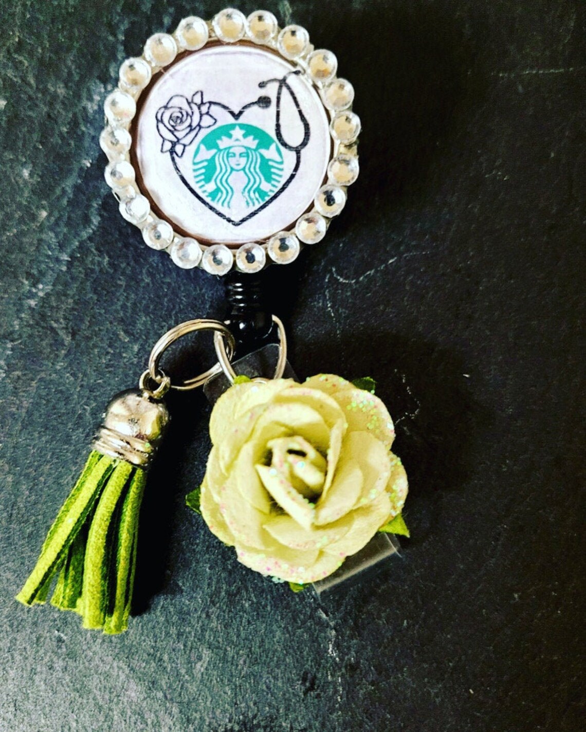 Starbucks bottle cap badge reel Etsy