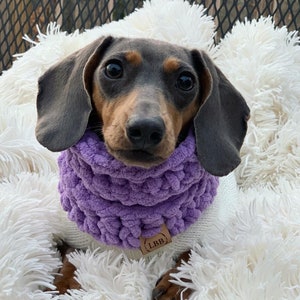 Crochet Dog Cowls Doxie Toy Poodle Warmer Dachshund Scarf Dogs Winter Wear Accessories Handmade Dog Fashion Pink Lilac Blue