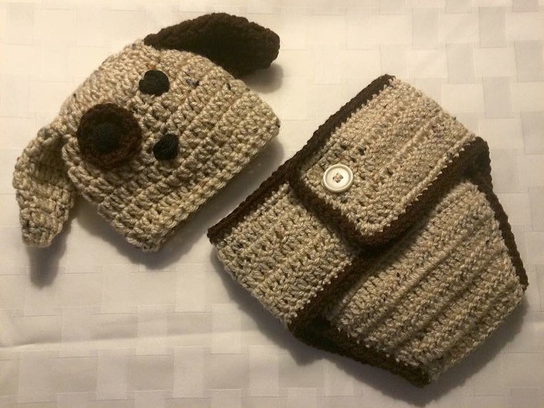 Baby Crochet Puppy Dog Diaper Cover and Crochet Hat Photo Etsy