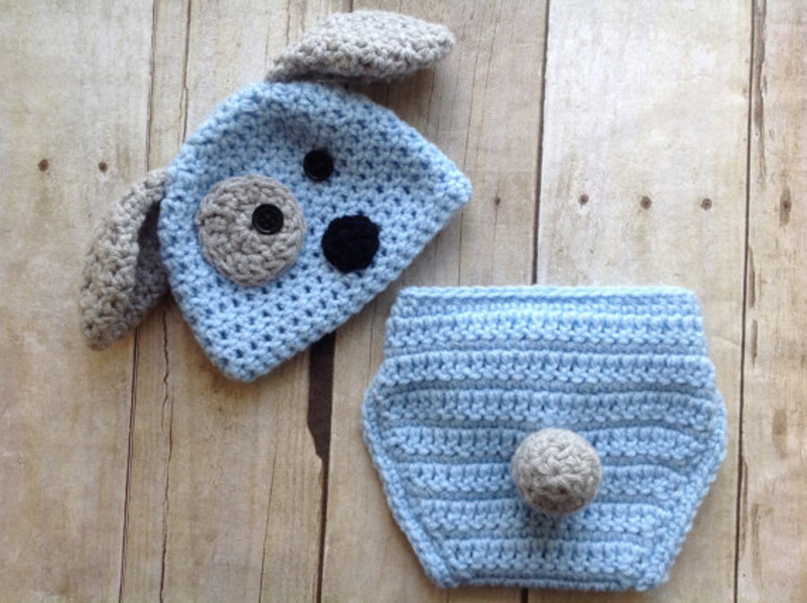 Baby Crochet Puppy Dog Diaper Cover and Crochet Hat Photo Etsy