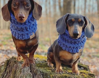 Crochet Dog Cowls Snood Doxie Toy Poodle Neck Warmer Dachshund Scarf Dogs Winter Wear Accessories Dog Fashion Clothes Gray Blue Green