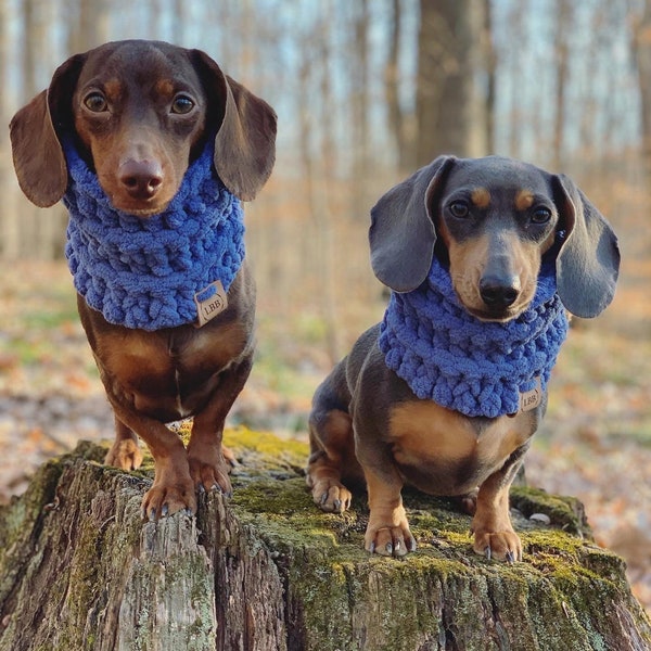 Crochet Dog Cowls Snood Doxie Toy Poodle Neck Warmer Dachshund Scarf Dogs Winter Wear Accessories Dog Fashion Clothes Gray Blue Green