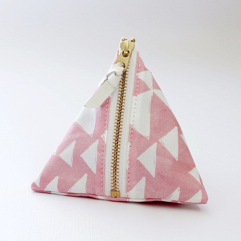 Triangle Zipper Pouch Triangle Etsy