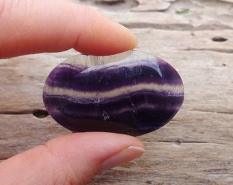 Large Purple Fluorite oval cabochon 49x32mm