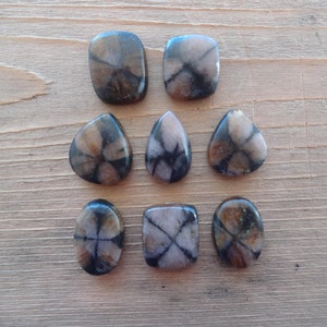Cabujón de tamaño de anillo de chiastolita, cabujón de piedra de cruz natural para fabricación de joyas, cabujón de andalucita