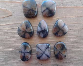 Cabujón de tamaño de anillo de chiastolita, cabujón de piedra de cruz natural para fabricación de joyas, cabujón de andalucita