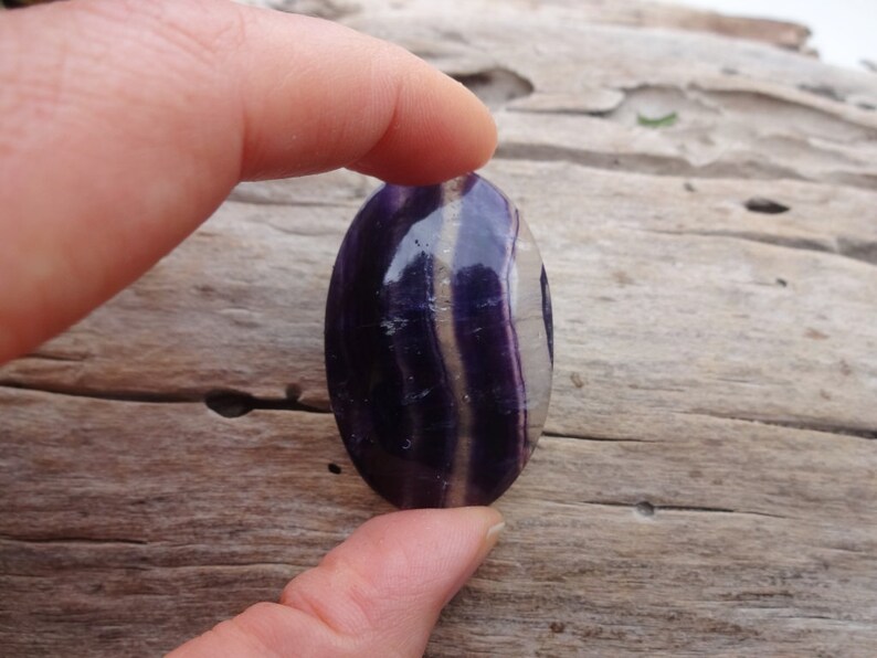Large Purple Fluorite oval cabochon 49x32mm