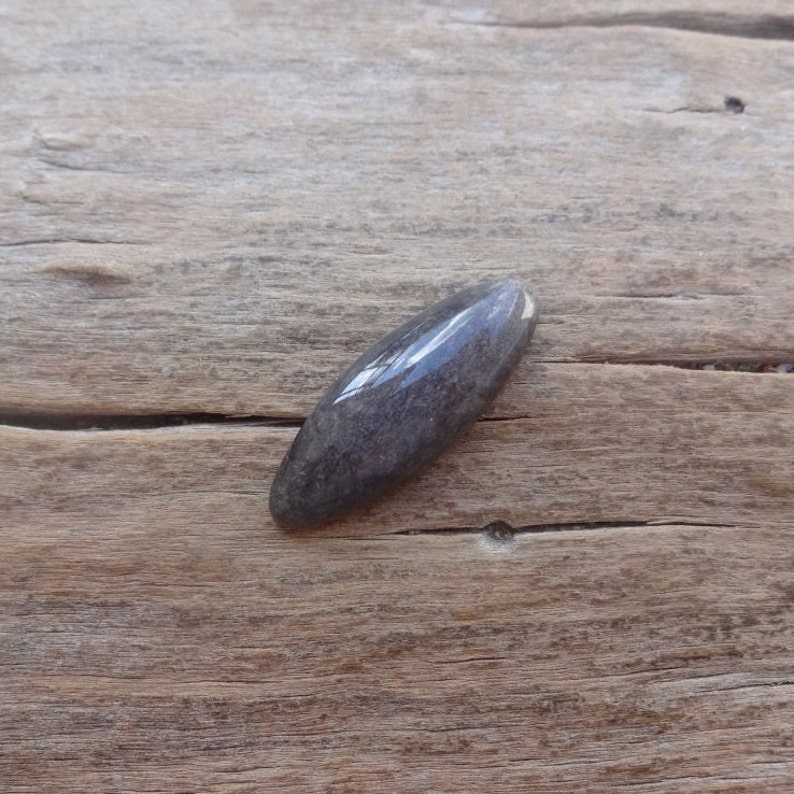 Silver Obsidian cabochon 30x11mm