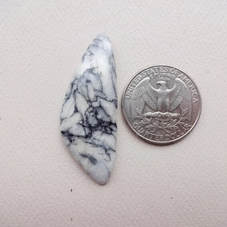 Rare Pinolite Pinolith long triangle cabochon 44x16mm