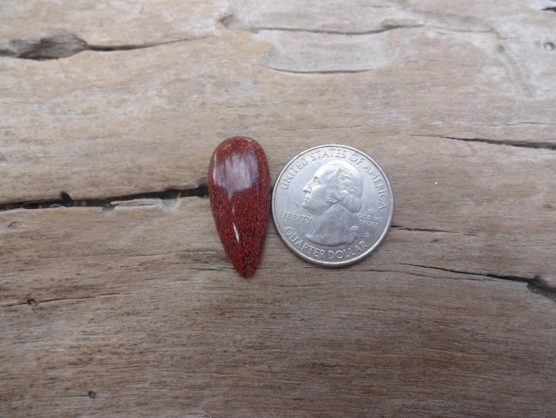 Red Analcimite teardrop cabochon 28x12mm natural stone cabs rare stones