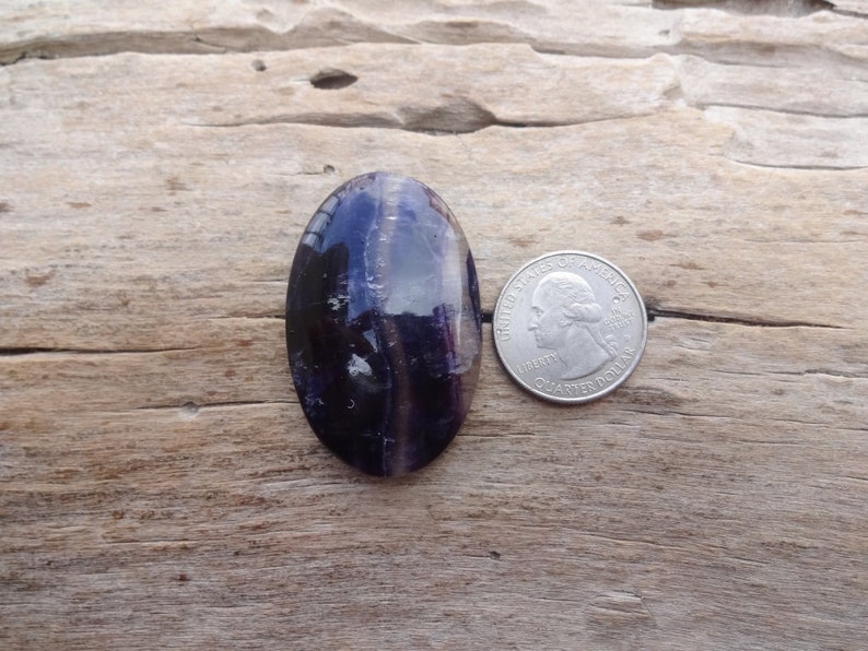 Large Purple Fluorite oval cabochon 49x32mm