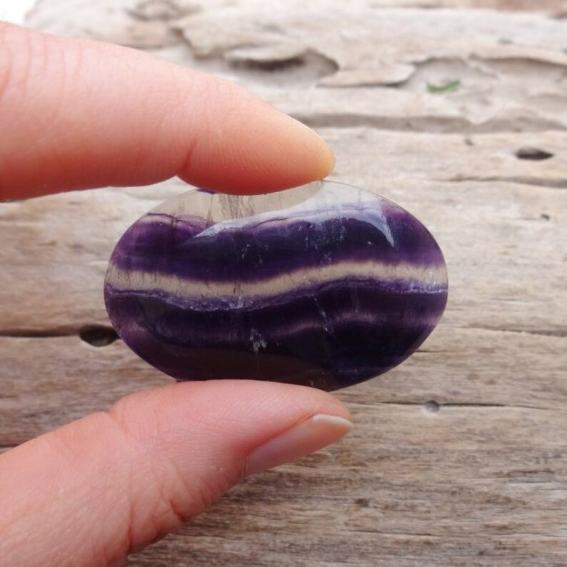 Large Purple Fluorite oval cabochon 49x32mm