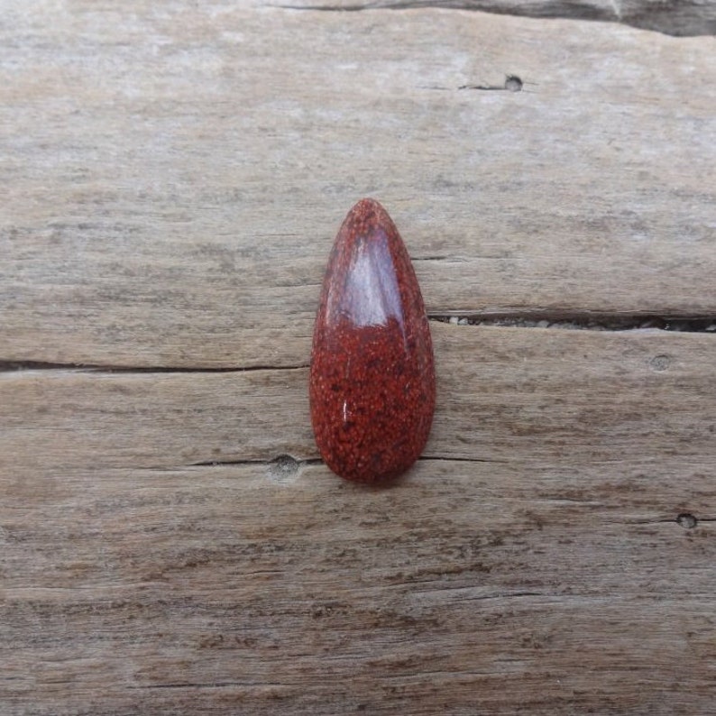 Red Analcimite teardrop cabochon 28x12mm natural stone cabs rare stones