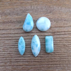 Cabujón de larimar, gemas azules para joyería, larimar azul del Caribe