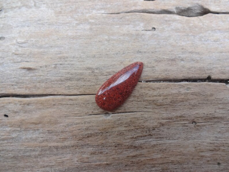 Red Analcimite teardrop cabochon 28x12mm natural stone cabs rare stones