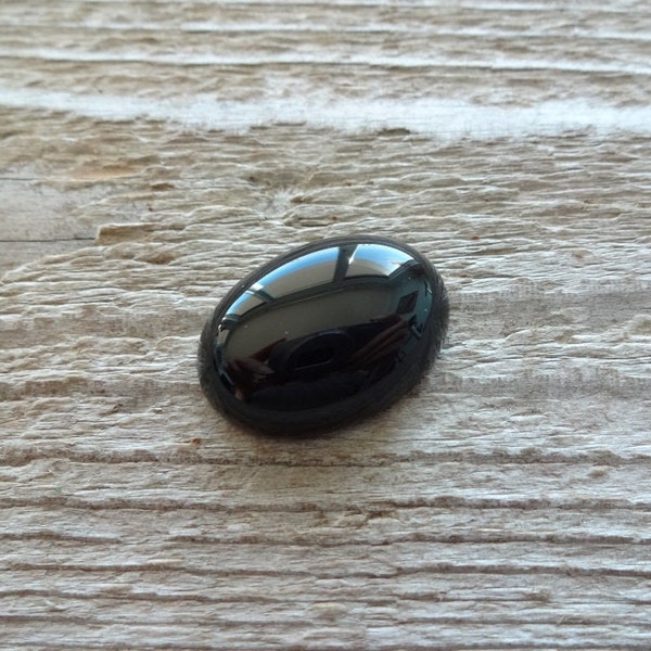 Black Agate cabochon 25x17mm