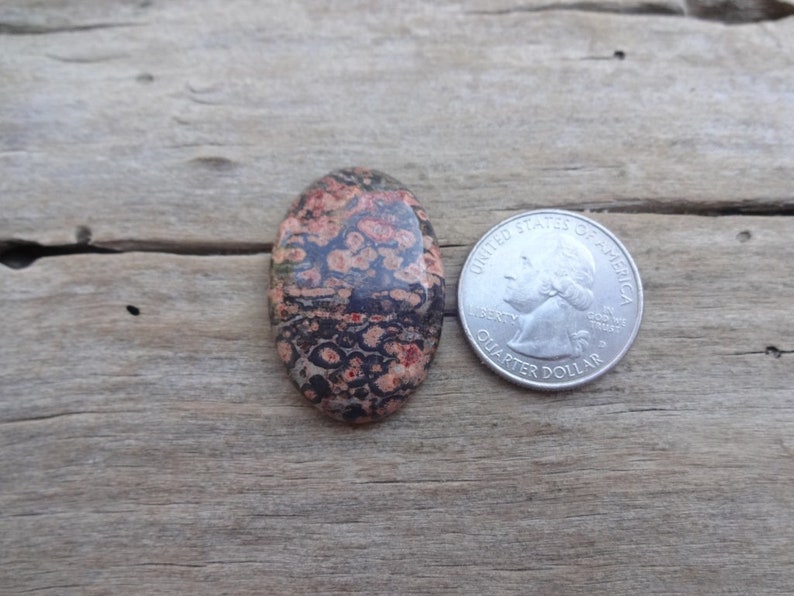 Flower Jasper oval cabochon 33x24mm