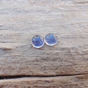 Pair small Iolite round cabochons 5x3mm